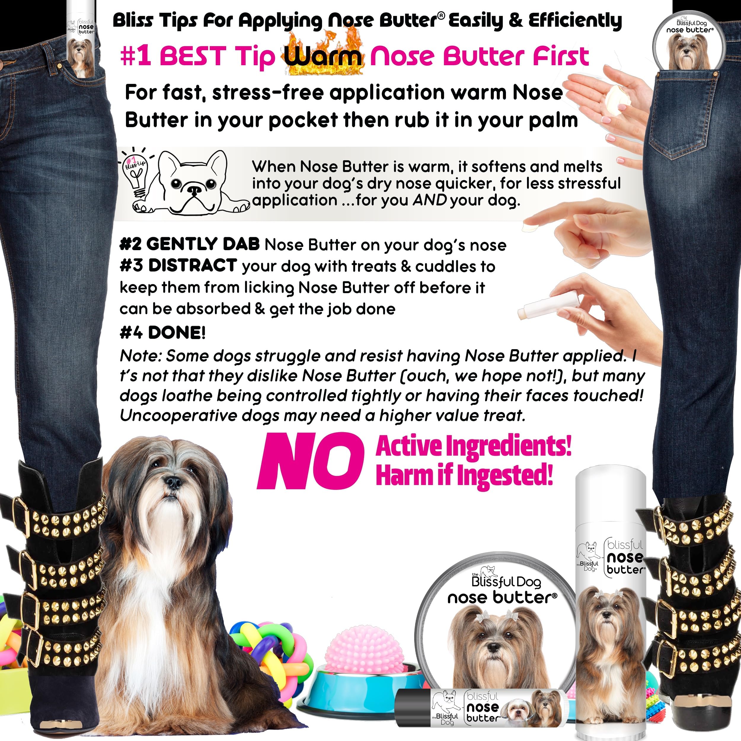 The Blissful Dog Lhasa Apso Unscented Nose Butter - Dog Nose Butter, 16 Ounce